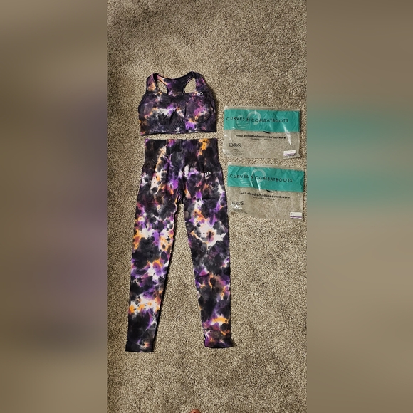 Curves N Combatboots Other - New Size Large. Curves N Combatboots Halloween Tie-Dye Activewear Set